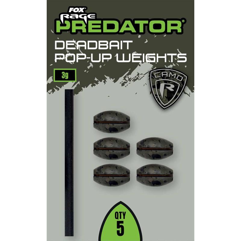 Fox Rage Predator Camo Deadbait Pop-Up Weights 5g x 5