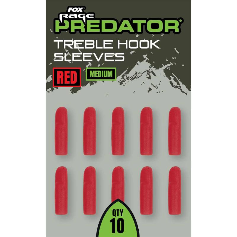Fox Rage Predator Red Treble Hook Sleeves x Large
