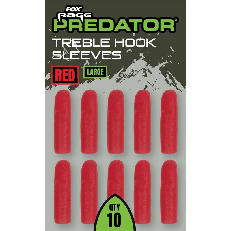 Fox Rage Predator Red Treble Hook Sleeves x Large