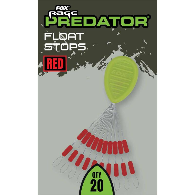 Fox Rage Predator Float Stops Red x 20