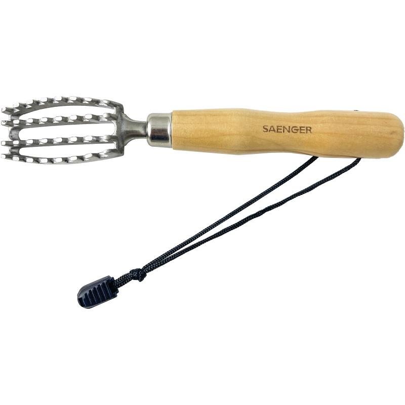 S&auml;nger Profi Edelstahl Fischschupper m. Holzgr. 20cm