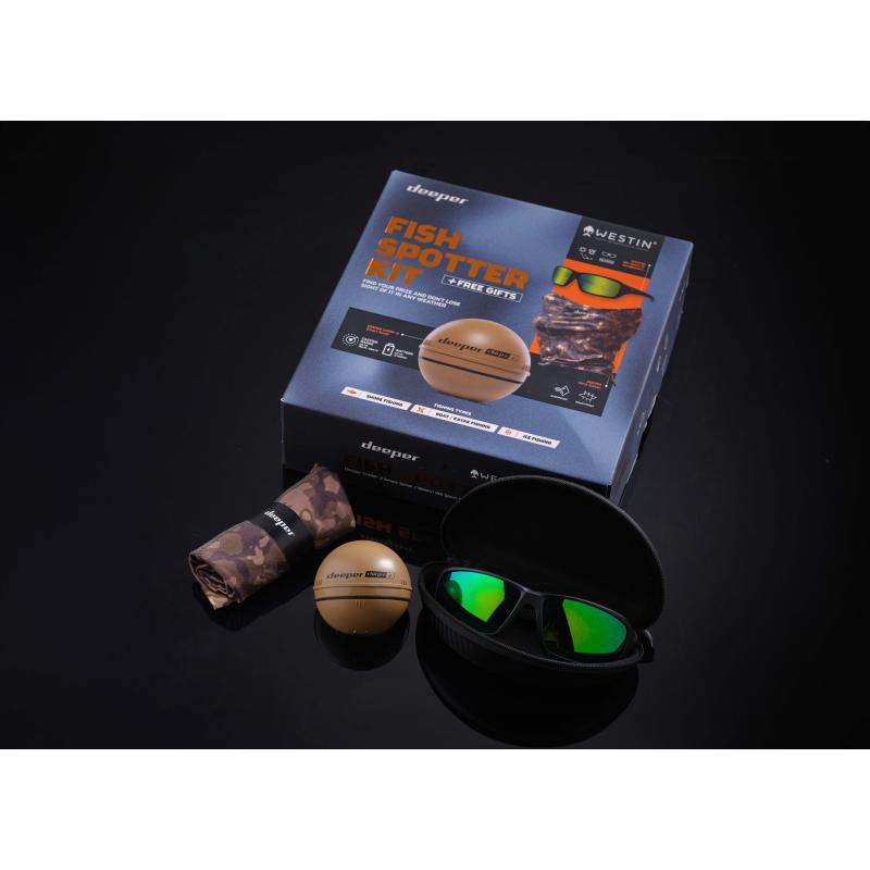 DEEPER Bundle FISH SPOTTER KIT LIMITED EDITION (Chirp+ 2, Westin W6 Sunglasses, Neck Gaiter)