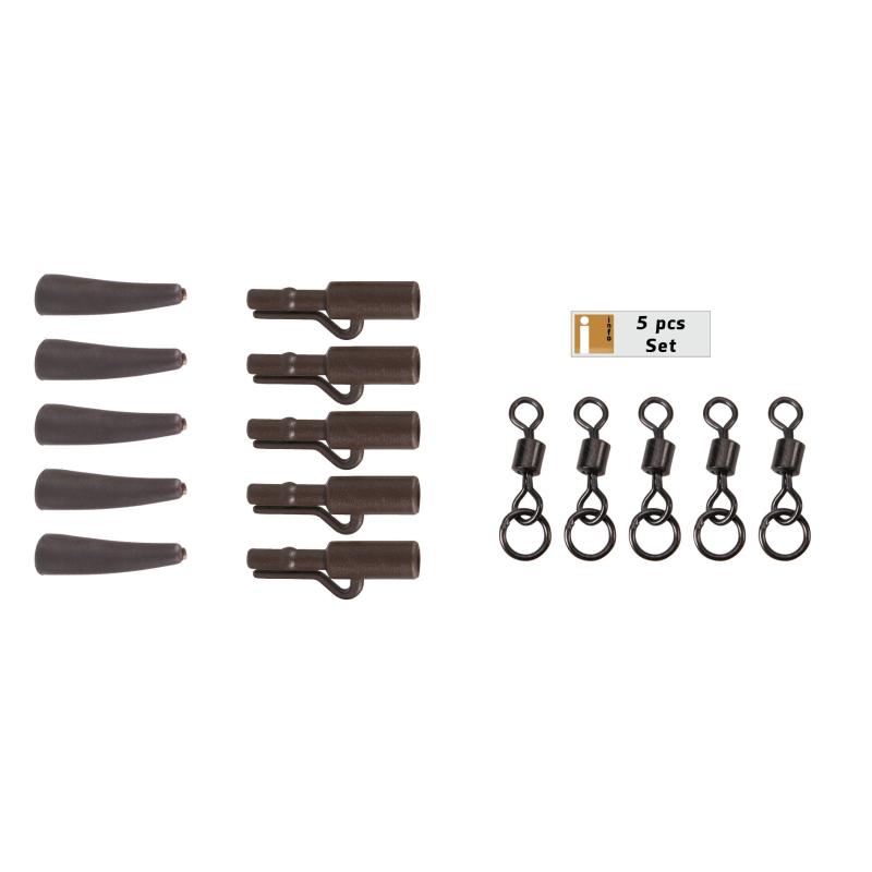 Anaconda 360&deg; Flex Ring Swivel Saftey Clip Kit 5pcs. Brown