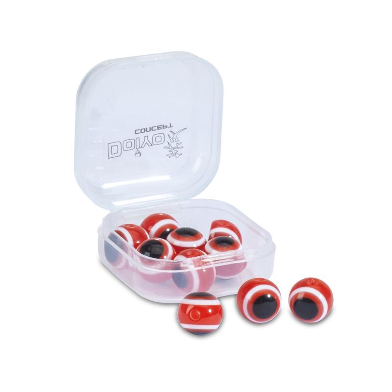 Iron Claw Doiyo S'zuki Eyed Glass Beads 10mm Red