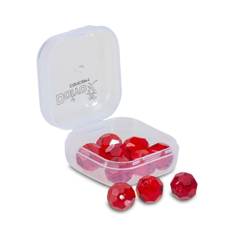 Iron Claw Doiyo S'zuki Faceted Glass Beads 6mm Red