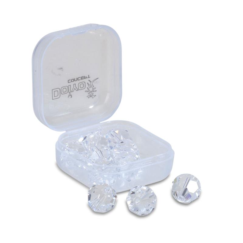 Iron Claw Doiyo S'zuki Faceted Glass Beads 6mm Clear