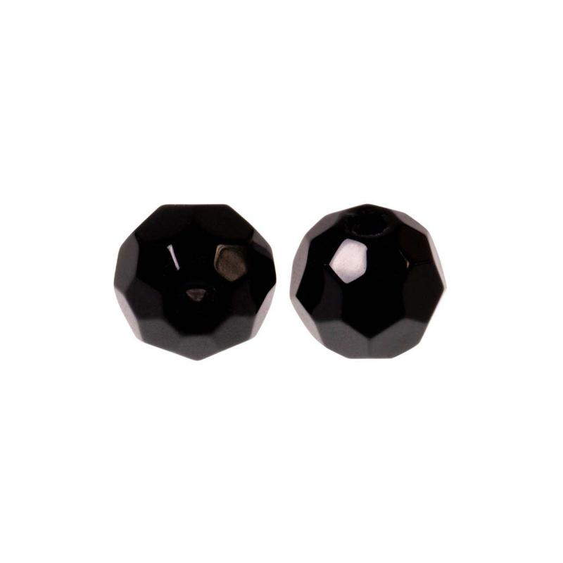 Zeck Faceted Glass Bead Black 6mm 10 pcs