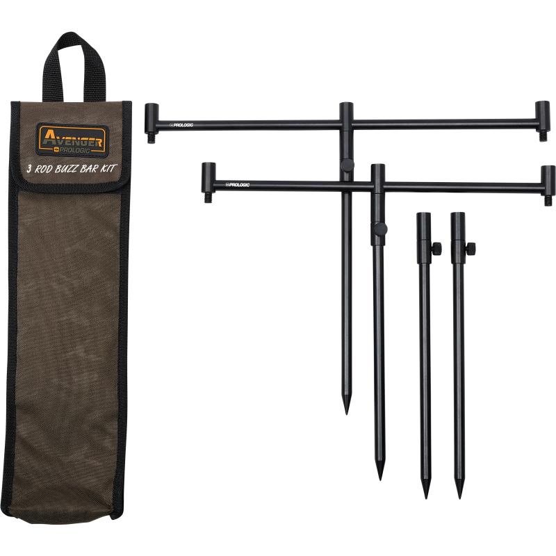 Prologic Avenger Buzz Bar Kit & Carrycase 3 Rod 20-34cm 0.537Kg