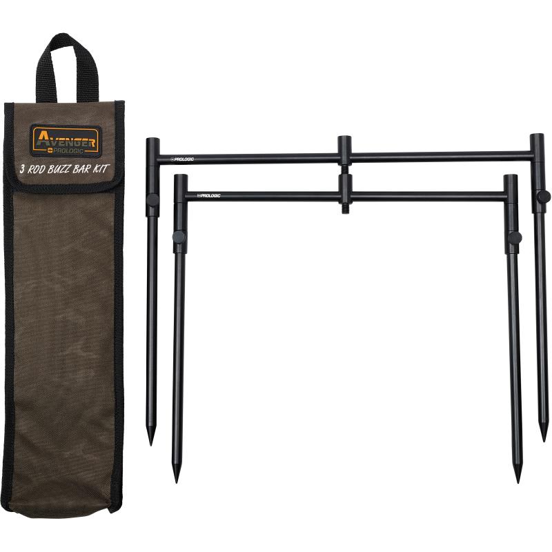 Prologic Avenger Buzz Bar Kit & Carrycase 3 Rod 20-34cm 0.537Kg