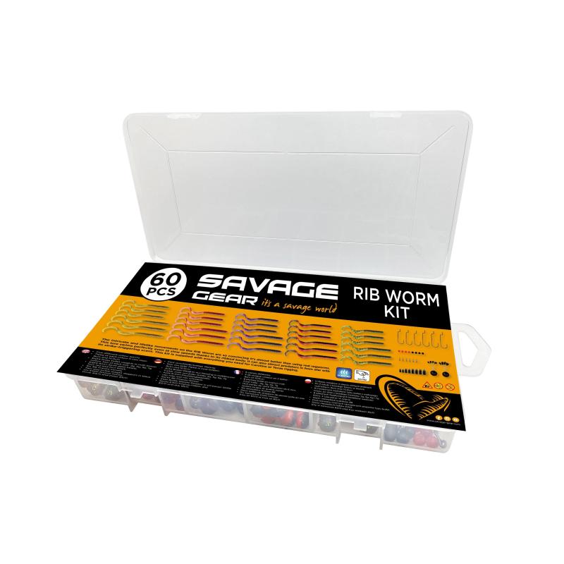 Savage Gear Rib Worm Kit 60Pcs