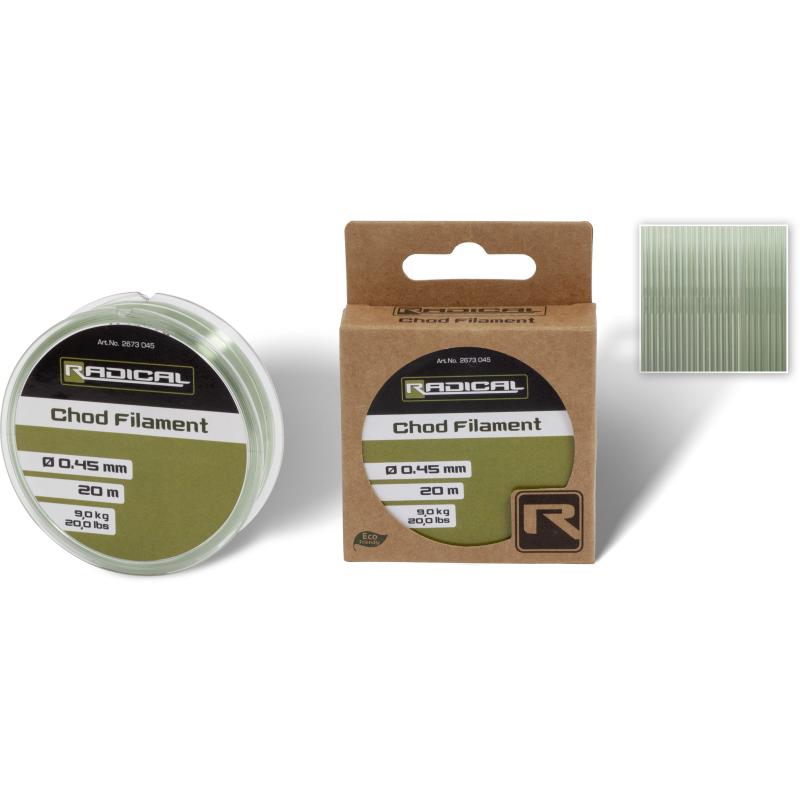 Radical &Oslash;0,45mm Chod Filament 20m 9kg, 20lbs hellgr&uuml;n