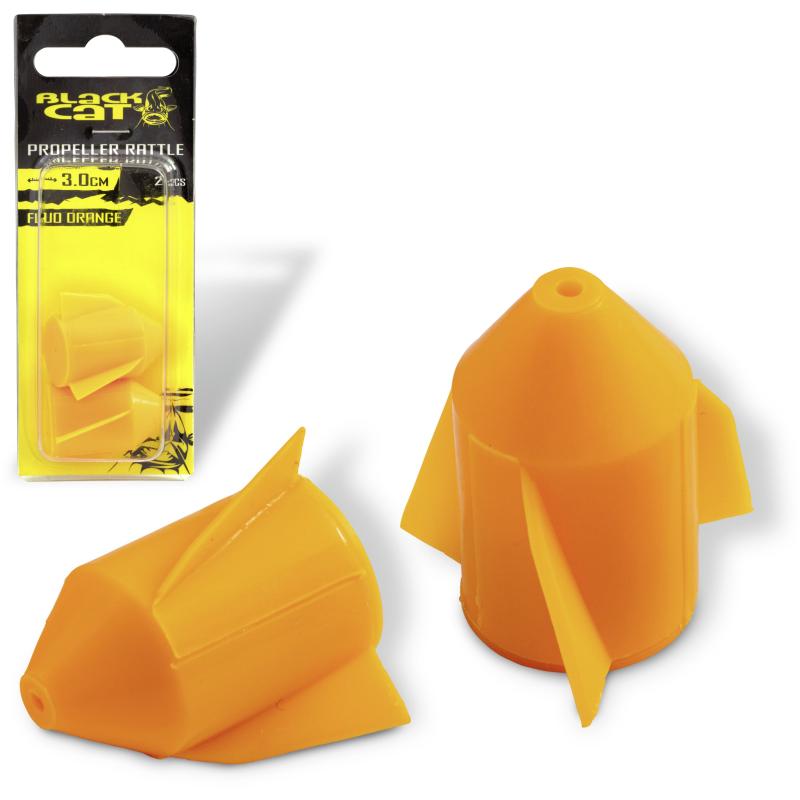 Black Cat Propeller-Rasseln L: 2,4cm fluo orange 2 St&uuml;ck