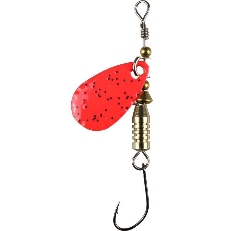 FTM Forellen Blinker 2,5 gr. rot Glitter/gelb