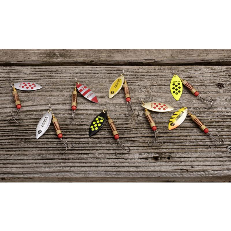 Zebco 17g Trophy Z-River No. 5 silber / schwarz-gelbe Punkte sinkend