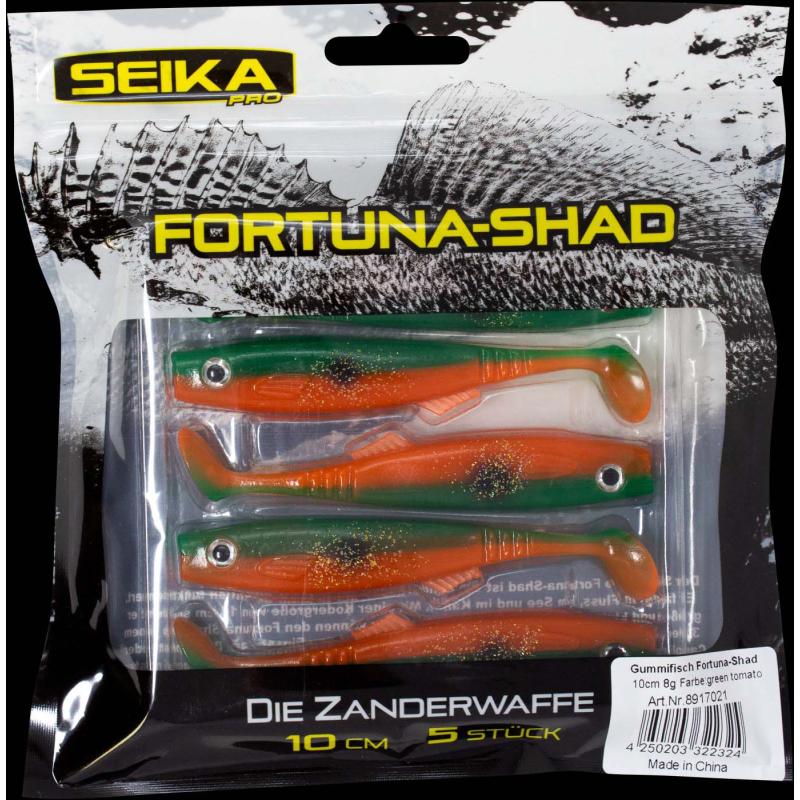 Seika Pro Gummifisch Fortuna Shad 10cm green tomato