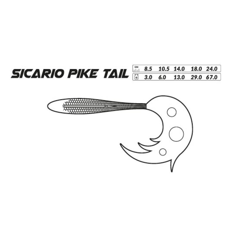 Mikado Sicario Pike Tail 24Cm/67G/Tench