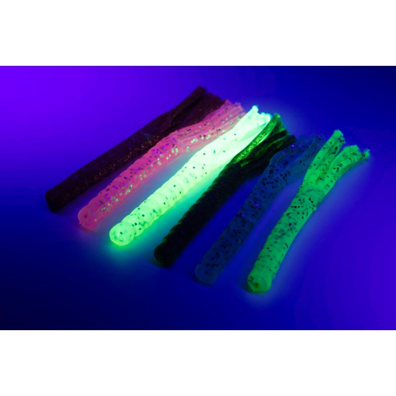 Fox Rage Creature Funky Worm 9cm/2.75" Salt & Pepper Uv X 6Pcs