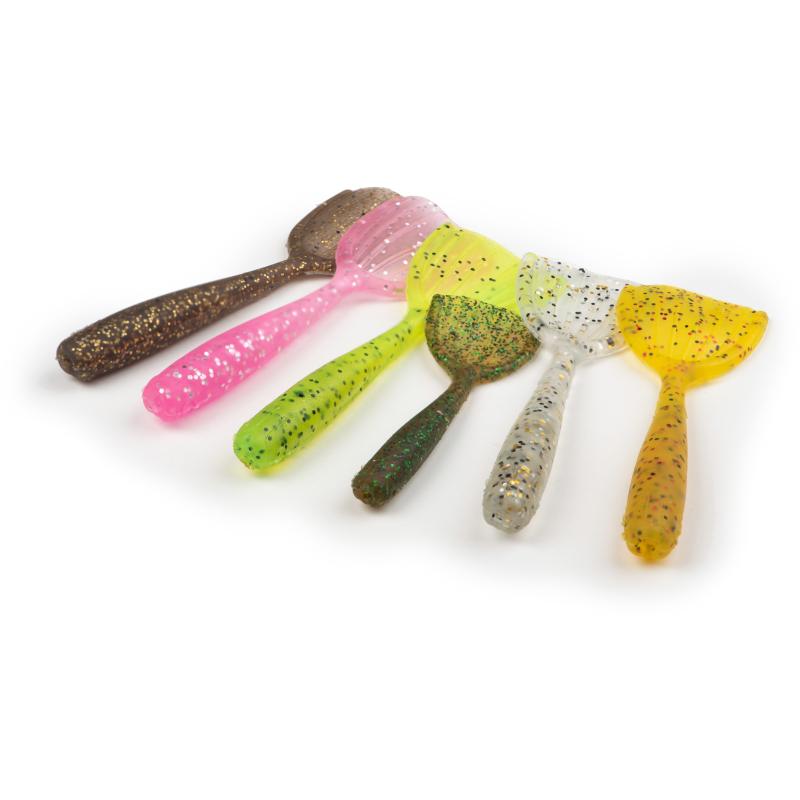 Fox Rage Creature Shovel Shad 7cm/2.75" Uv Golden Glitter X 8Pcs