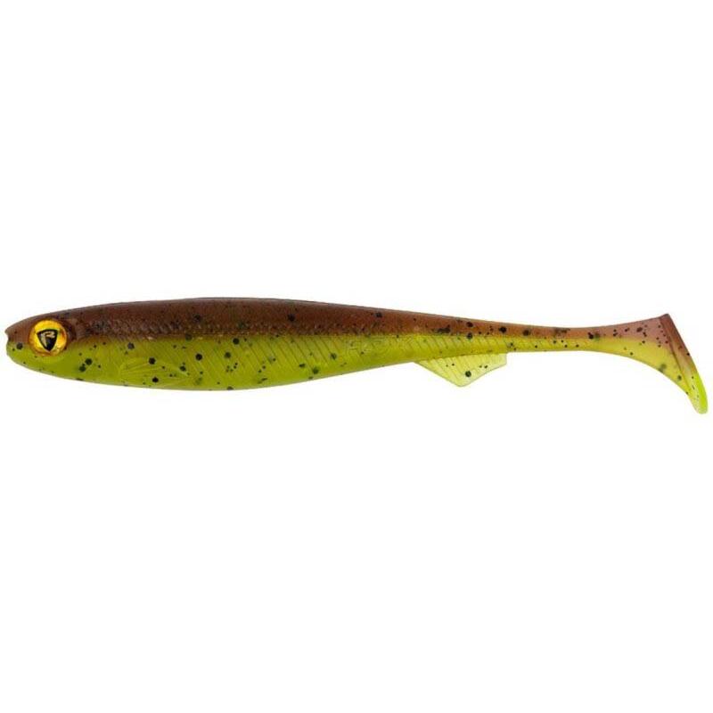 Fox Rage Slick Shad Ultra UV 13cm / 5" uv Gr&uuml;n pumpkin x 4