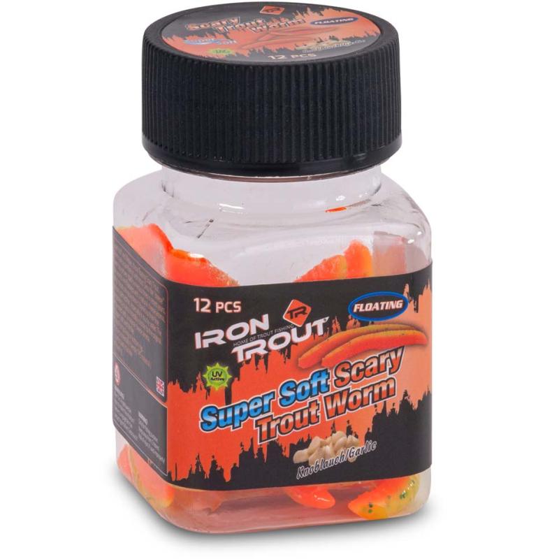 IRON TROUT Super Soft Scary Trout Worm Knoblauch/Garlic  50mm FC