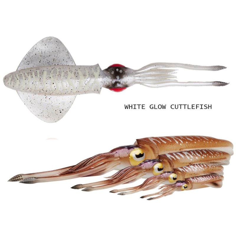 Savage Gear 3D Swim Squid 18cm 32G White Glow Cuttlefish 2Pcs