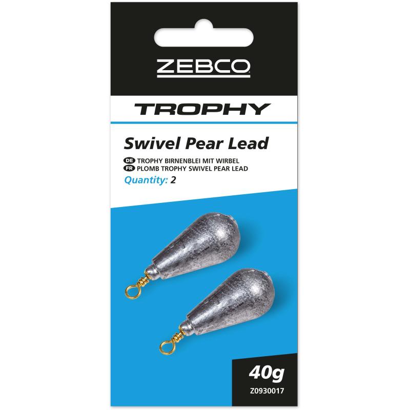 Zebco 40g Trophy Swivel Pear Lead 2pcs