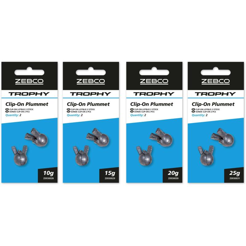 Zebco 25g Trophy Clip-On Plummet 2pcs