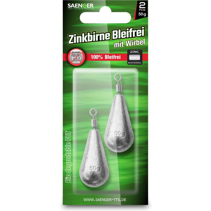 S&auml;nger Zinkbirne Bleifrei m. Wirbel 50g/2pcs.
