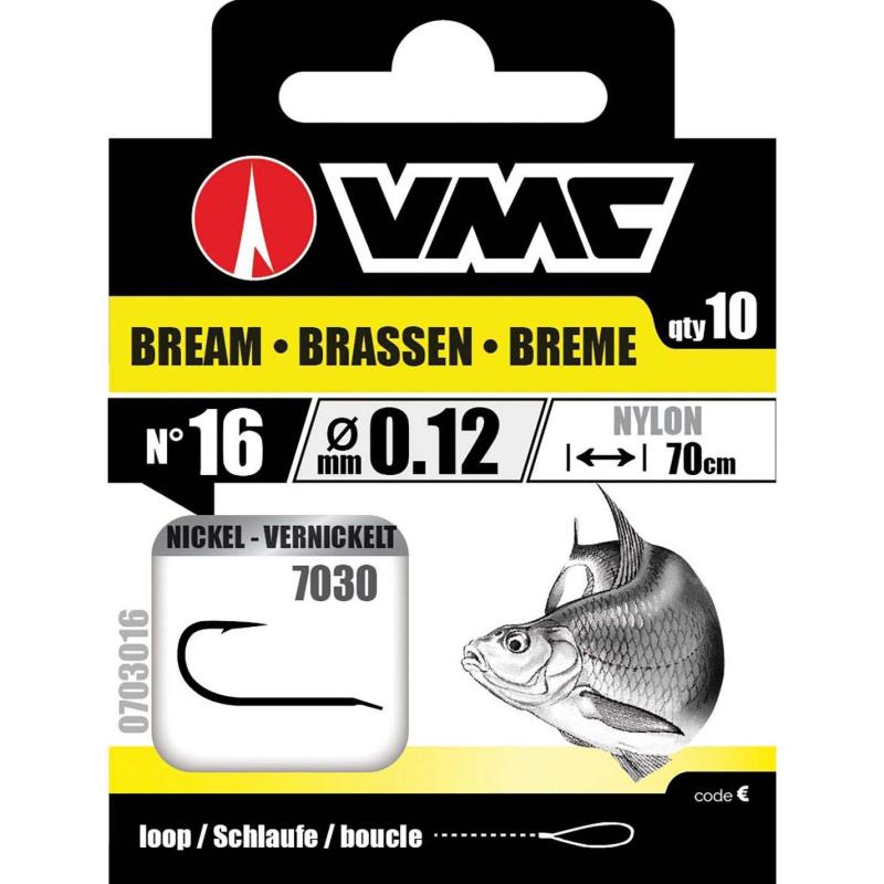 VMC Brassenhaken Nickel 70cm Nylon 0.12 H14