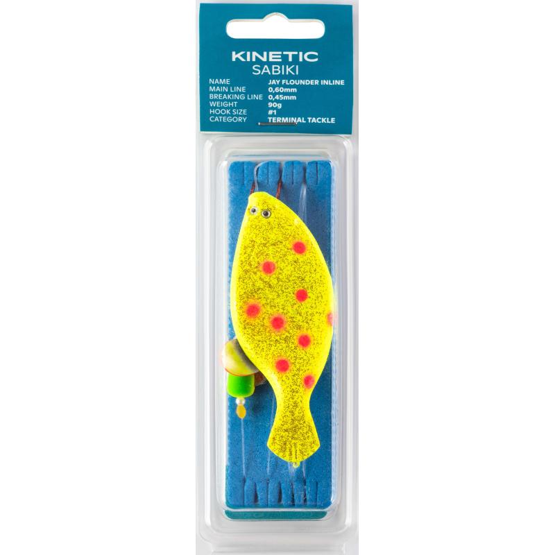 Kinetic Sabiki Jay Flounder Inline 60g #1 Yellow/Orange Dots
