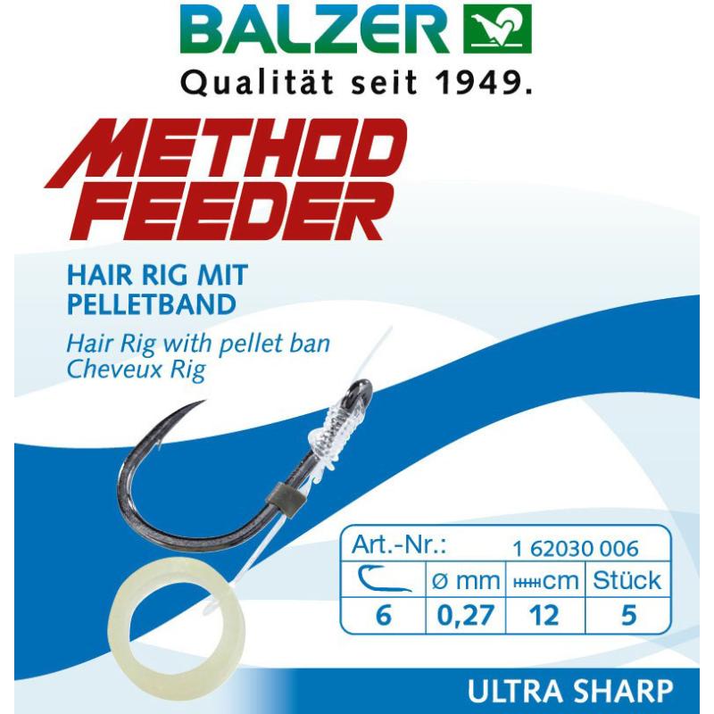 Balzer Method Feeder Rig mit Pelletring, #14, 0,18mm