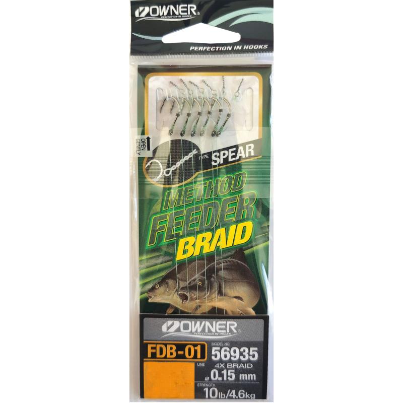 Produktbild Balzer Owner Method Feeder Haken mit geflochtener Schnur und Speer, #8
