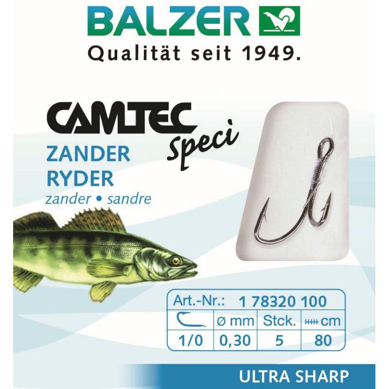 Balzer Camtec Zander Ryderhaken br&uuml;niert 80cm 1/0