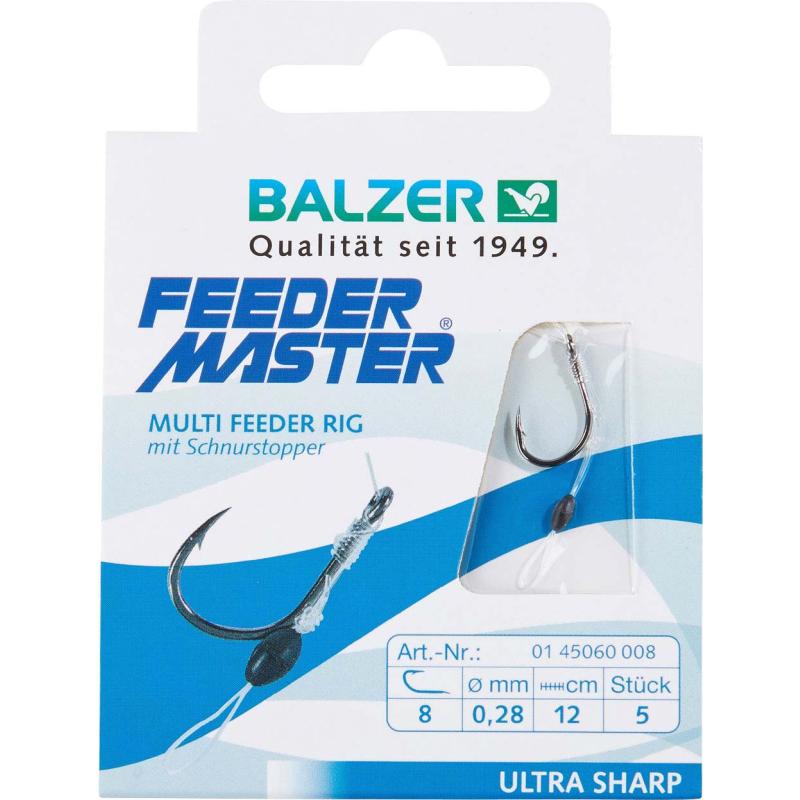 Balzer Multi Method Feeder Rig mit Schnurstopper, Hakengr&ouml;&szlig;e 10, 0,26mm