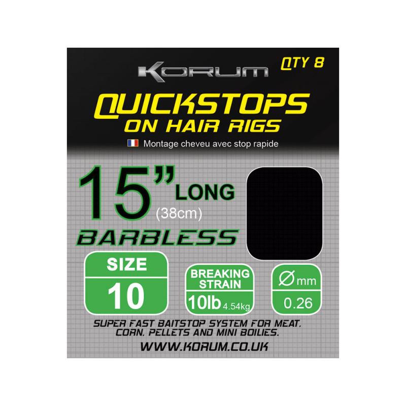 Korum Hair Rigs With Quickstops 4 Size 14