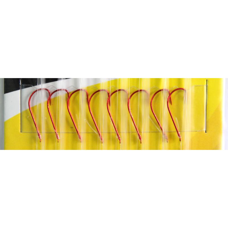 FTM Haken S.22 rot gebunden Gr.08 /0,18 mm Fluocarbon