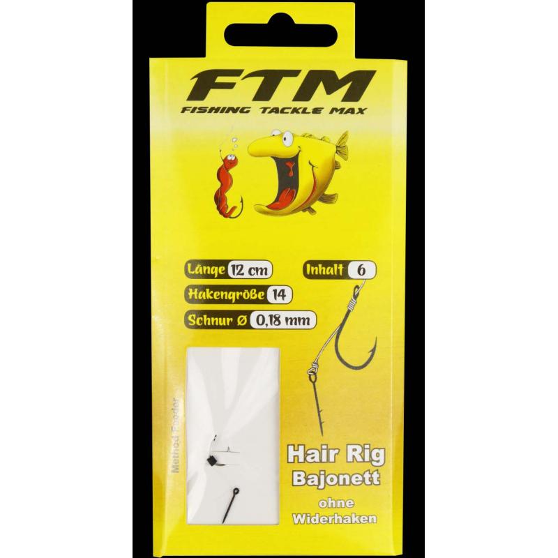 Fishing Tackle Max Hair Rig Bajonett 0,18mm Gr. 14