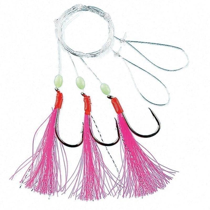 Fladen Featherrig pink with beeds 3-hooks size 3/0