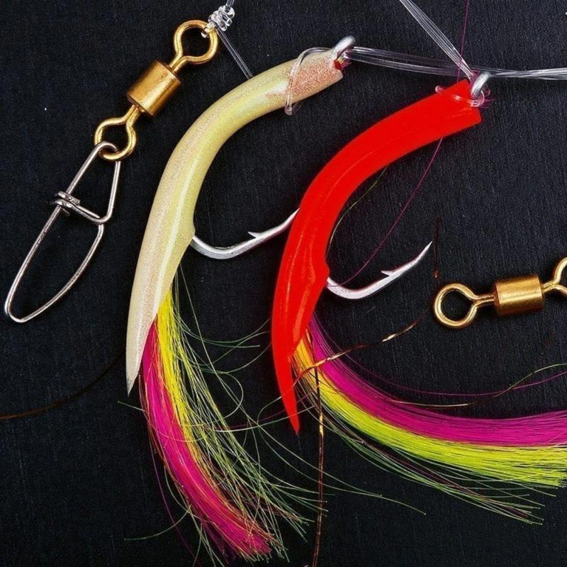 Fladen Deep sea rig with tube and feather 4/0 2pcs 0.80mm line 160cm