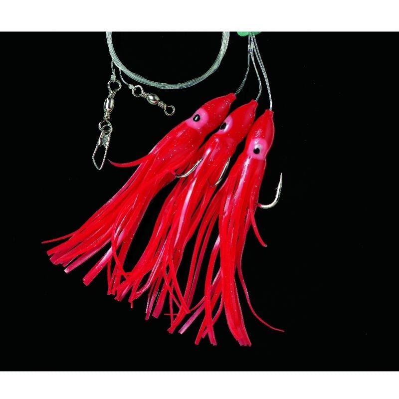 DEGA Dorsch-Vorfach (Octopus) 3 Haken B-Japan-Rot