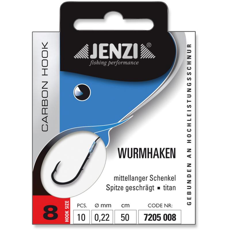 JENZI Wurmhaken Gr.8 0,22mm 50cm
