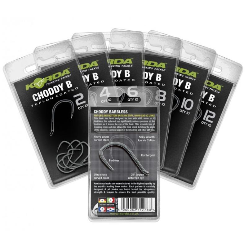 Korda Choddy Barbless Haak- 10 St&uuml;ck Size4