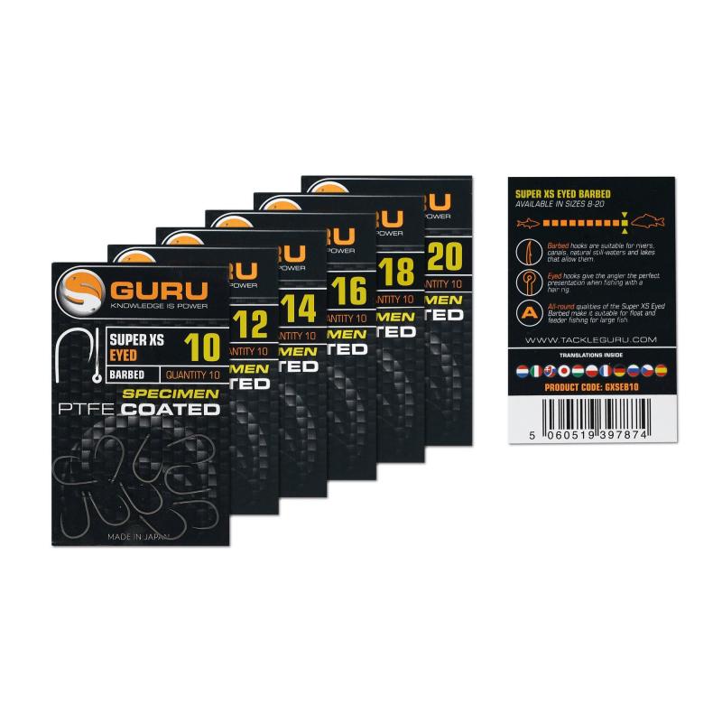Guru Super XS Size 16 (Barbed/Eyed)