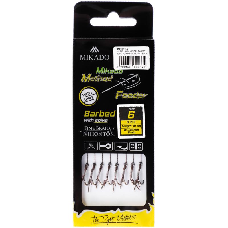 Method Feeder Rig mit Nadel Braid Chinu - Haken Gr. 12/0.12mm/10cm - 8St