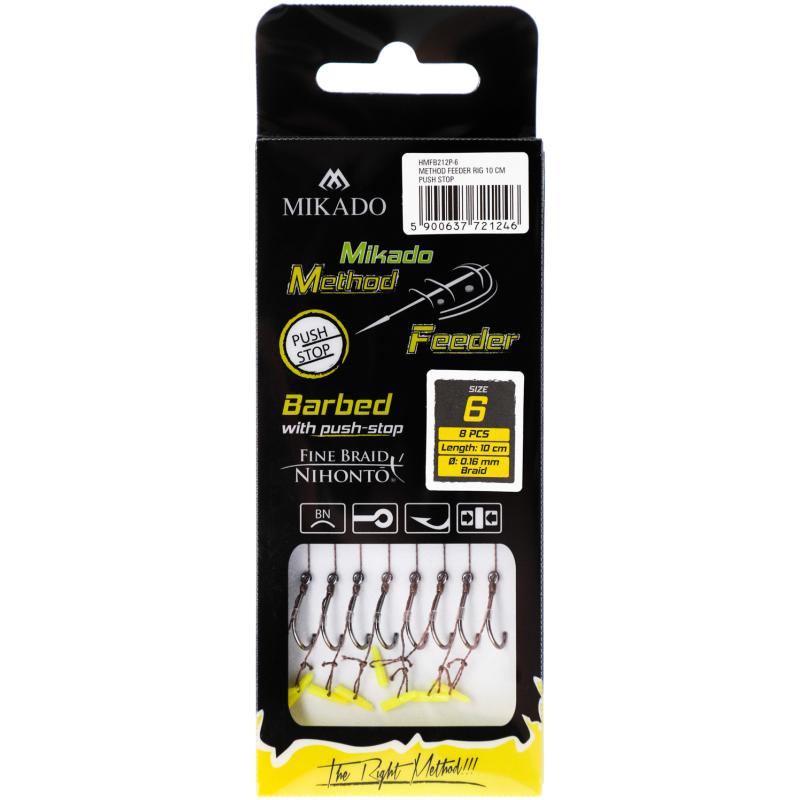 Method Feeder Rig Push Stop Braid Chinu - Haken Gr. 6/0.16mm/10cm - 8St