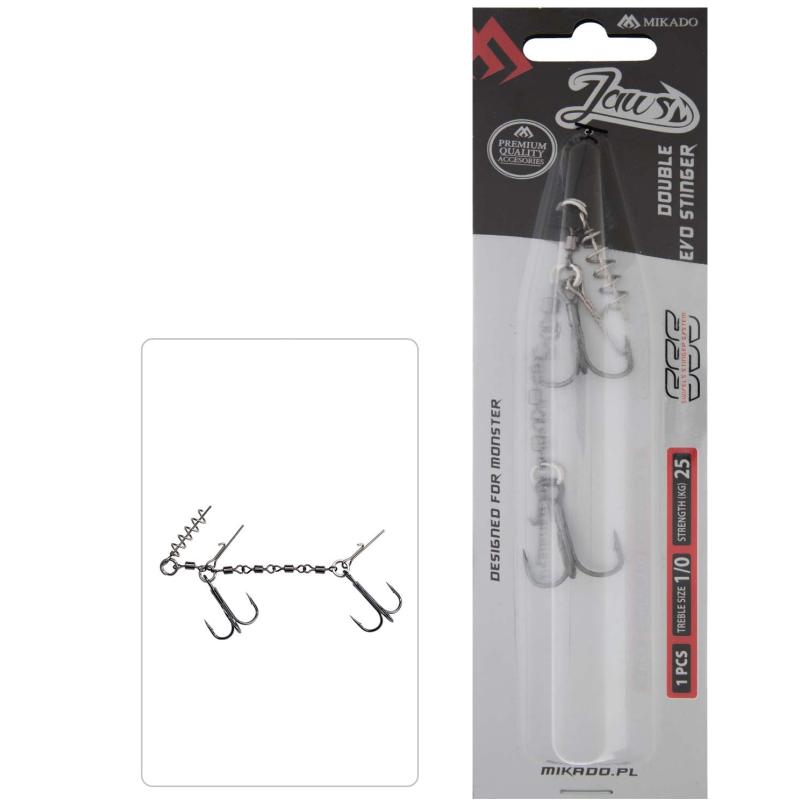 Mikado Jaws Double Evo 25Kg - Drillinge Nr. 1/0