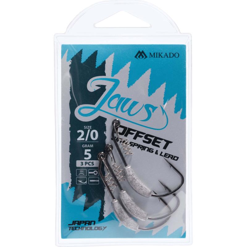 Mikado Haken - Jaws Offset Mit Schraube Und Blei 3G Nr. 2/0 - 3 Stck.