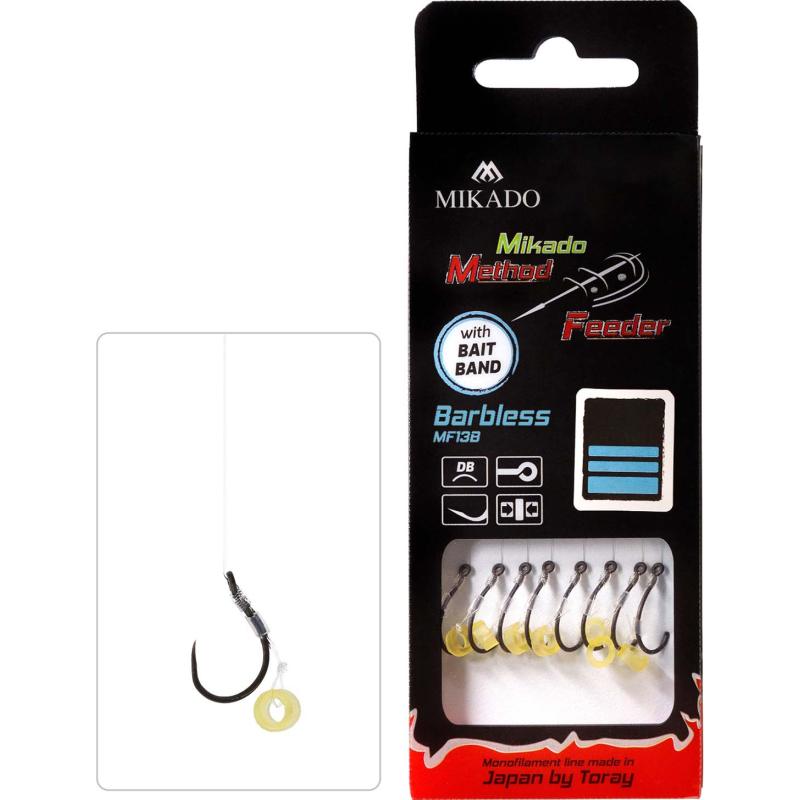 Mikado Method Feeder Rig mit Gummi/ohne Widerhaken #6 0.25mm/10cm 8St