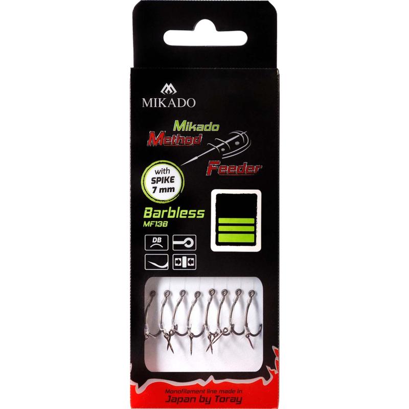 Mikado Method Feeder Rig mit Nadel/ohne Widerhaken #8 0.23mm/10cm 8St