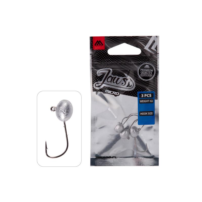 Mikado Jig Head Jaws Micro 2.5G-1 Bn 3 Stck.